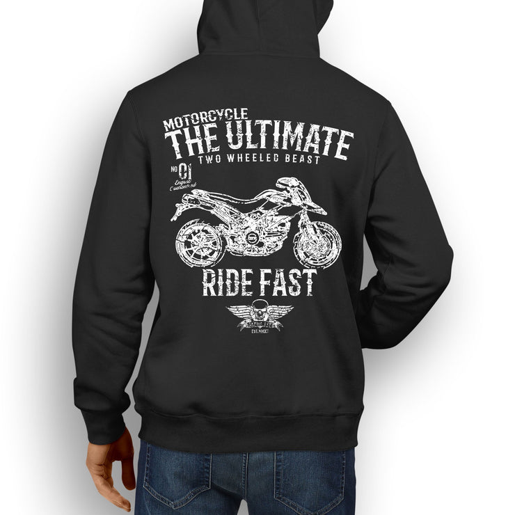 JL Ultimate Illustration For A Ducati Hypermotard 796 Motorbike Fan Hoodie