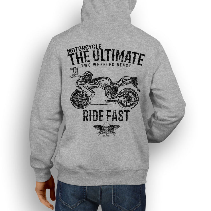 JL Ultimate Illustration For A Ducati 749S Motorbike Fan Hoodie