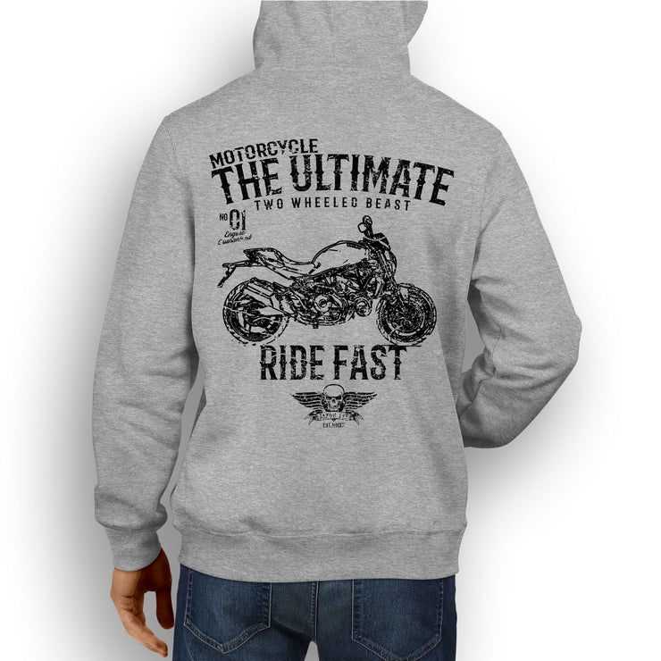 JL Ultimate Illustration For A Ducati Monster 821 Stripe Motorbike Fan Hoodie