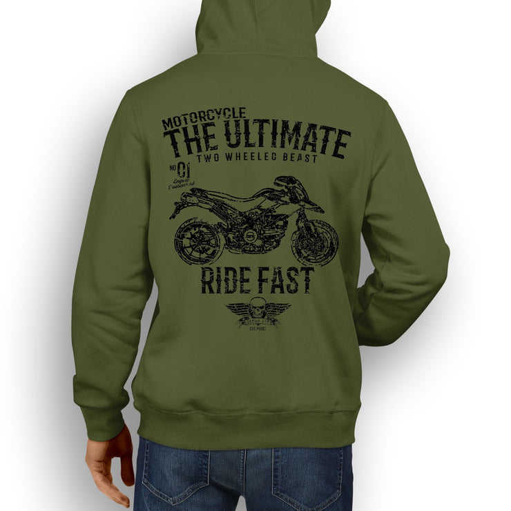 JL Ultimate Illustration For A Ducati Hypermotard 796 Motorbike Fan Hoodie