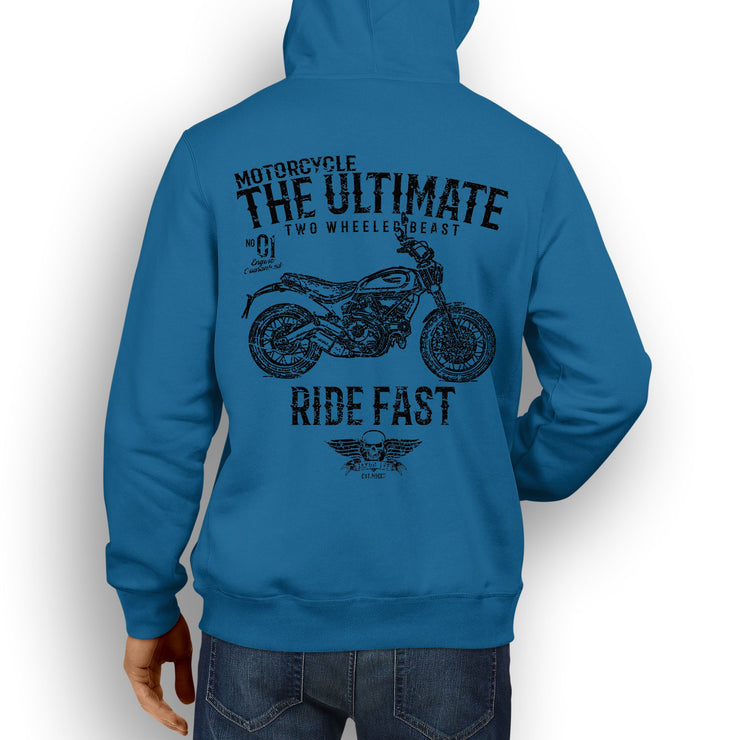 JL Ultimate Illustration For A Ducati Scrambler Classic Motorbike Fan Hoodie
