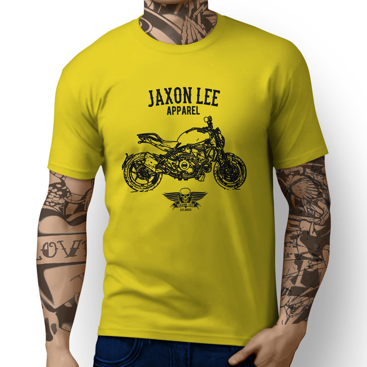 Jaxon Lee Illustration For A Ducati Monster 1200S Motorbike Fan T-shirt