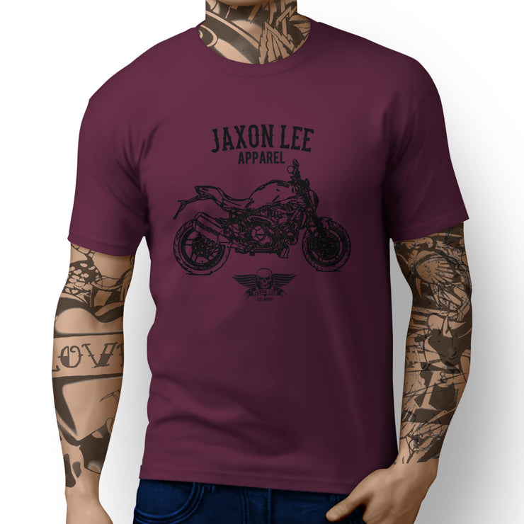 Jaxon Lee Illustration For A Ducati Monster 1200 Motorbike Fan T-shirt