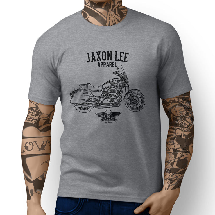 Jaxon Lee Art Tee aimed at fans of Harley Davidson SuperLow 1200T Motorbike