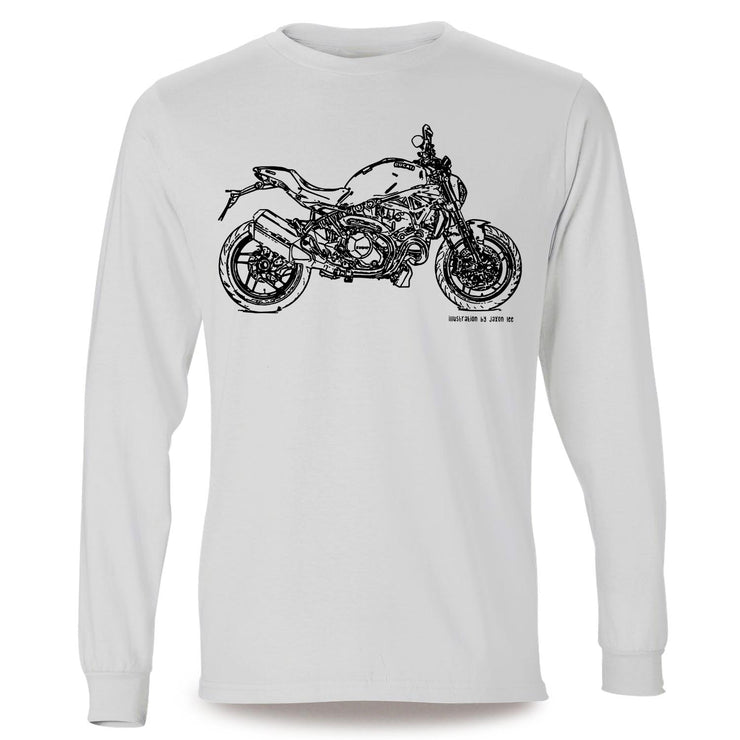 JL Illustration For A Ducati Monster 1200 Motorbike Fan LS-Tshirt
