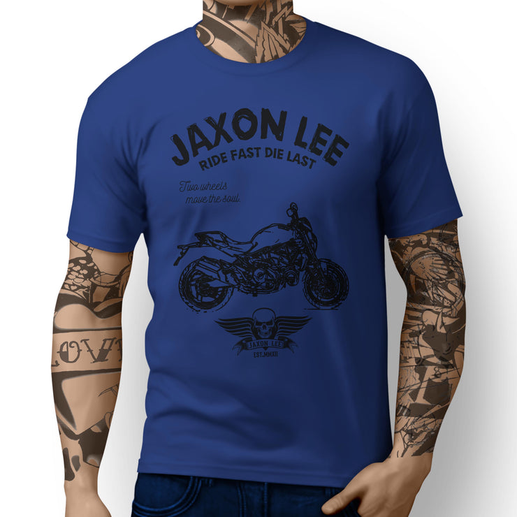 JL Ride Illustration For A Ducati Monster 821 STRIPE Motorbike Fan T-shirt