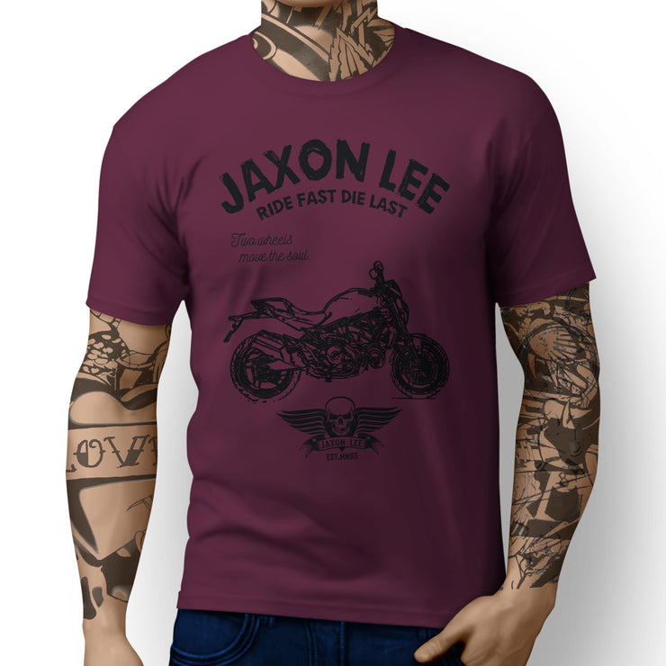 JL Ride Illustration For A Ducati Monster 821 STRIPE Motorbike Fan T-shirt