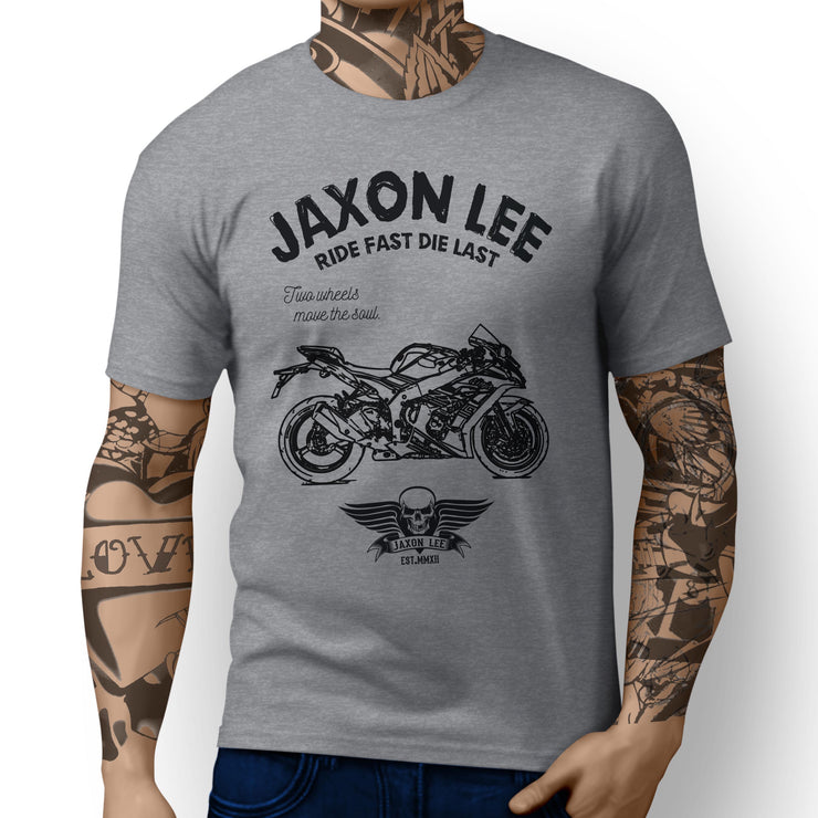 JL Ride Illustration For A Kawasaki Ninja ZX10R KRT Motorbike Fan T-shirt