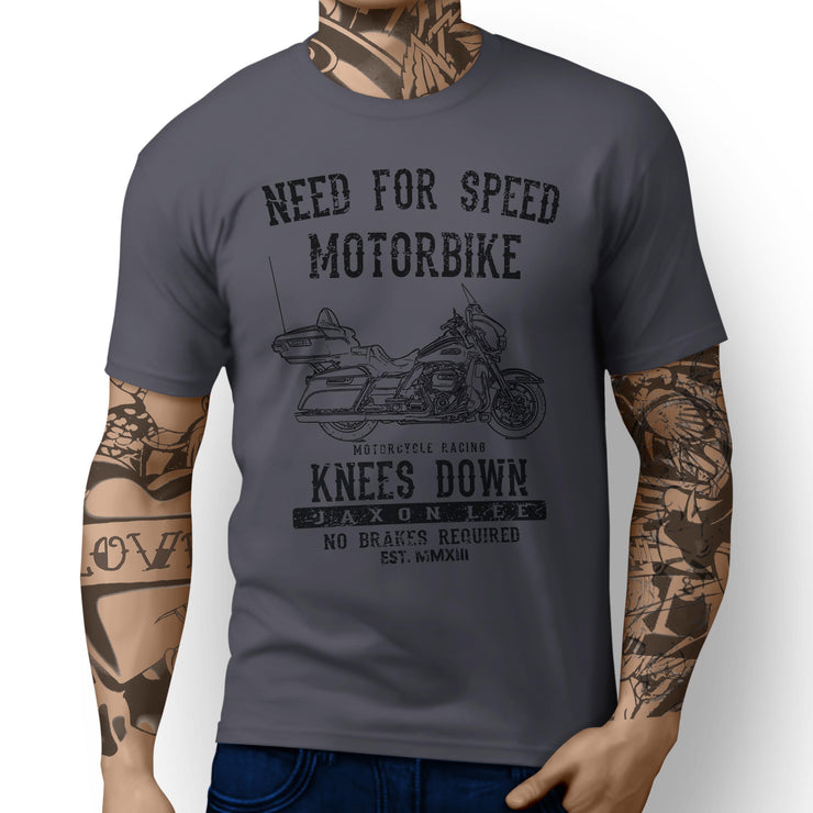 JL Speed Art Tee aimed at fans of Harley Davidson Electra Glide Ultra Classic Motorbike