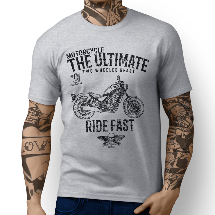 JL Ultimate Illustration For A Honda Rebel 300 Motorbike Fan T-shirt