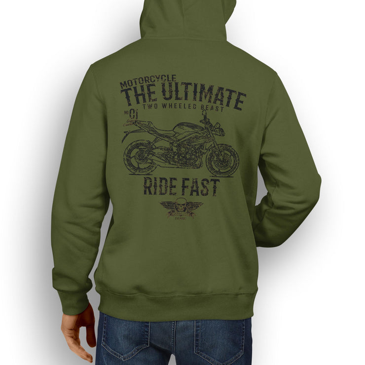 JL Ultimate Illustration For A Triumph Street Triple 2016 Motorbike Fan Hoodie