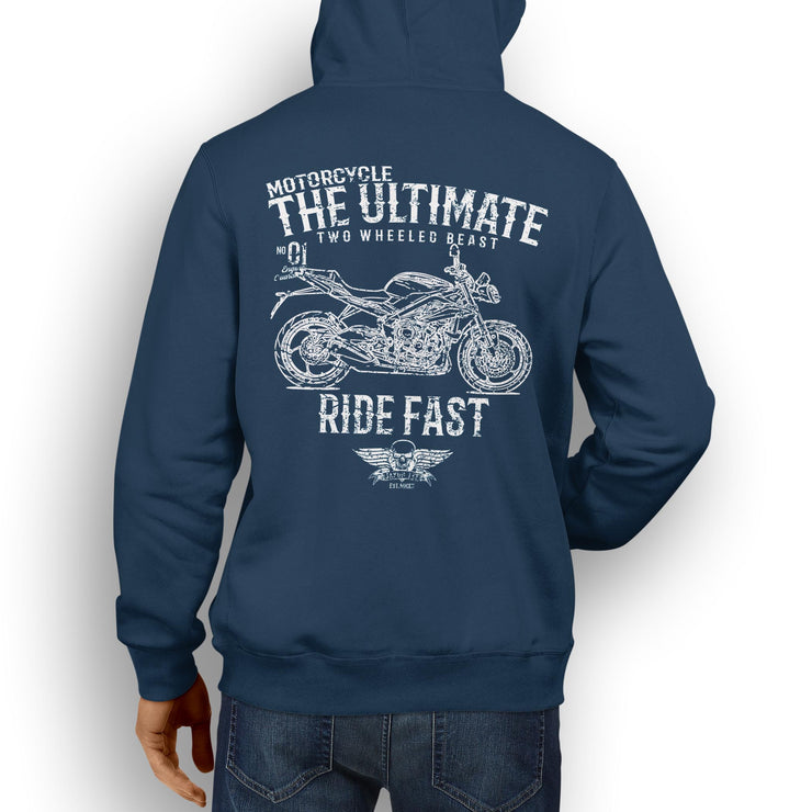 JL Ultimate Illustration For A Triumph Street Triple 2016 Motorbike Fan Hoodie