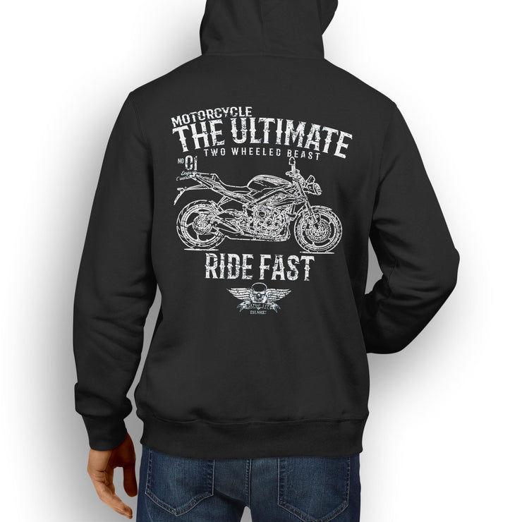 JL Ultimate Illustration For A Triumph Street Triple 2016 Motorbike Fan Hoodie