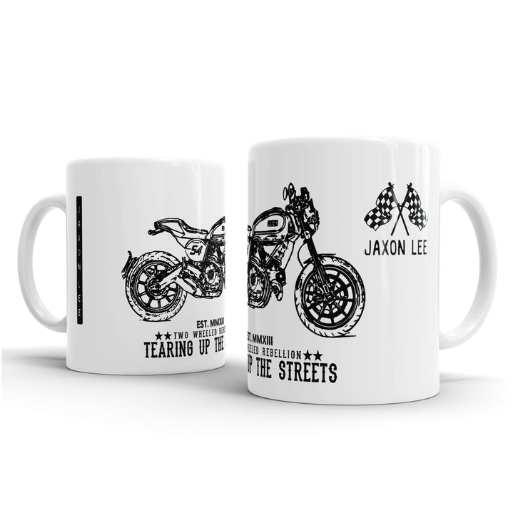 JL Illustration For A Ducati Scrambler Cafe Racer Motorbike Fan – Gift Mug