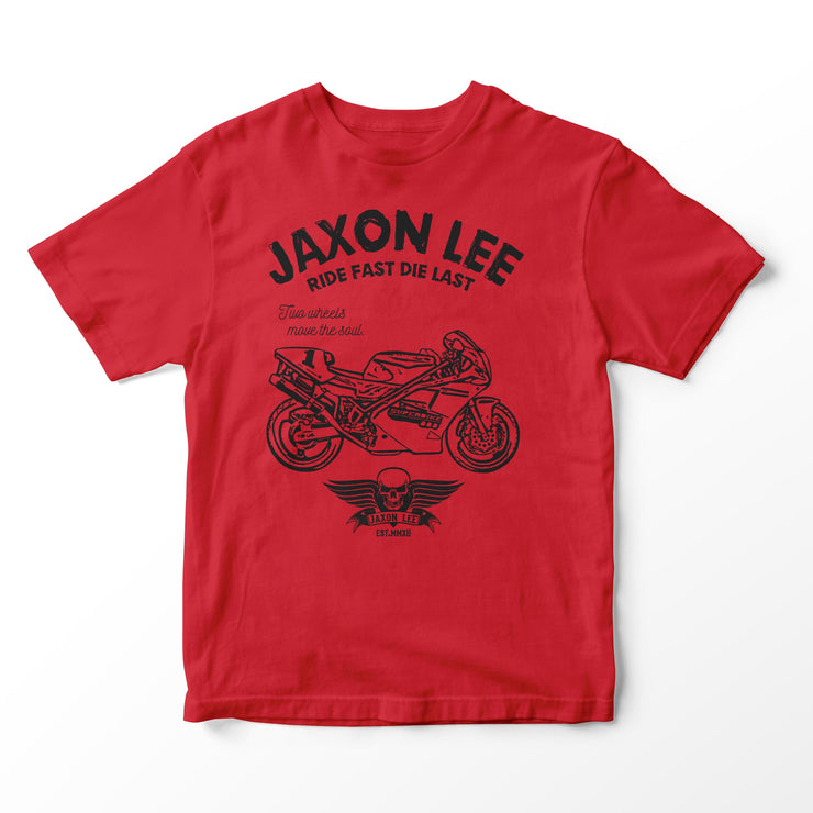 JL Ride Illustration for a Ducati Superbike 888 Motorbike fan T-shirt